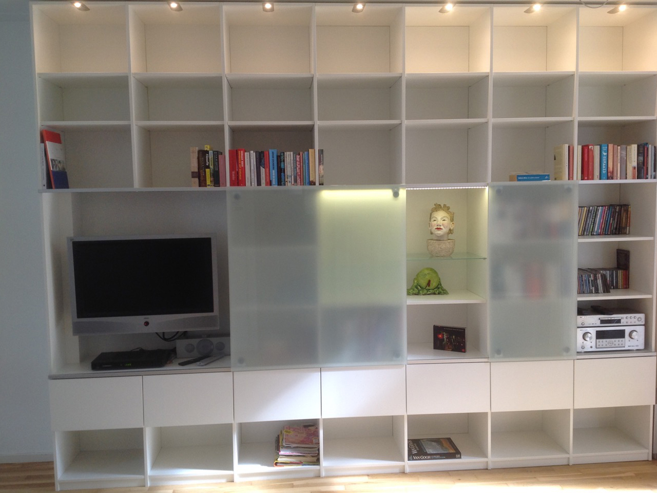 Boekenkast wit met glas