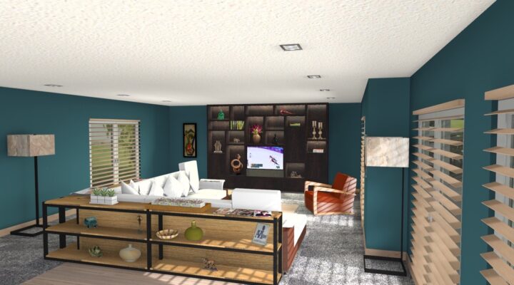 Zithoek met wandmeubel - Ontwerpen