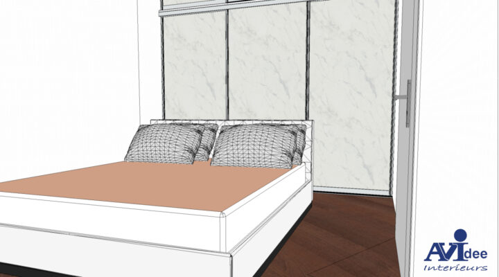 Slaapkamer 3D afbeelding